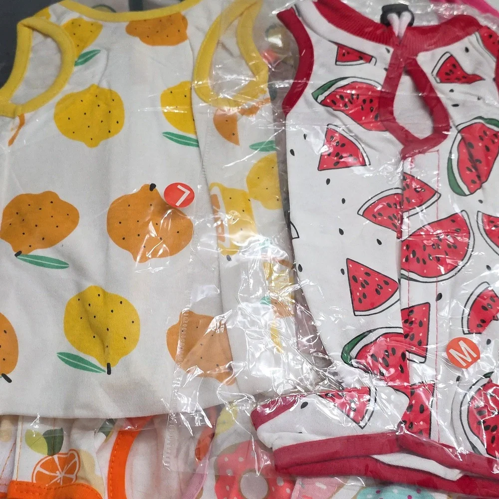 6 Colorful Fruit and Donut Print Recover Suits Cat Or Dog No Lick